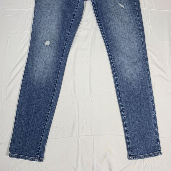 Ann Taylor LOFT Modern Skinny Denim Distressed Jeans Women’s Size 29/8 Inseam 29 - Picture 2 of 11